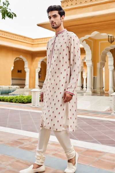 Anita Dongre Menswear Kushagra Kurta Ivory Indian designer wear online shopping melange singapore