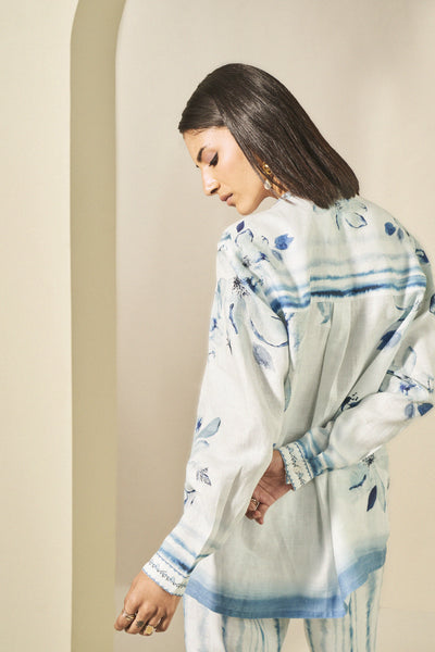 Anita Dongre Kylo Hemp Coord Blue indian designer wear online shopping melange singapore