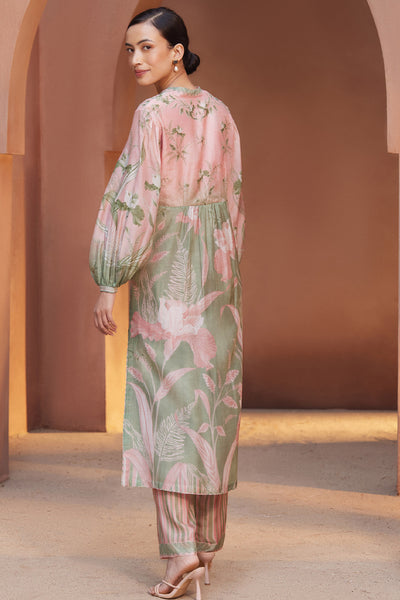 Anita Dongre Lana Kurta Set Pink Indian designer wear online shopping melange singapore
