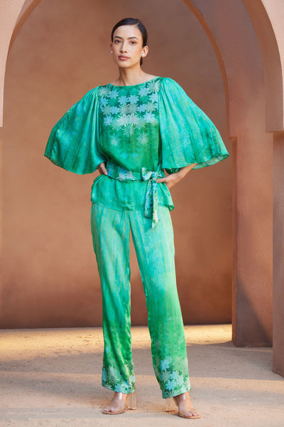 Anita Dongre Mallory Pant Set Green indian designer wear online shopping melange singapore