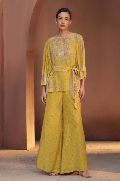 Anita Dongre Mallory Pant Set Yellow indian designer wear online shopping melange singapore