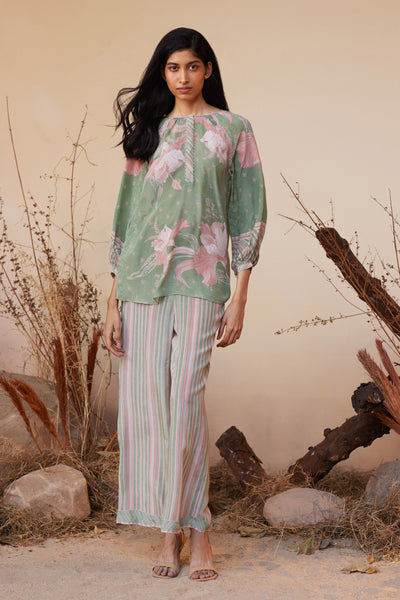 Anita Dongre Marise Pant Set Sage indian designer wear online shopping melange singapore