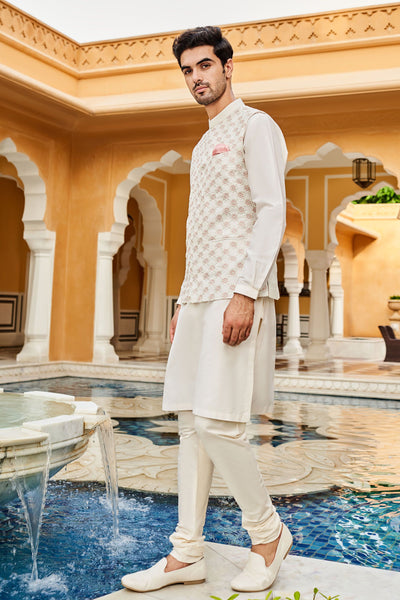Anita Dongre menswear Medh Nehru Jacket Off White indian designer wear online shopping melange singapore