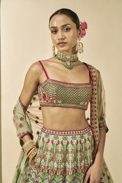 Anita Dongre Melusine Embroidered Lehenga Set Sage indian designer wear online shopping melange singapore