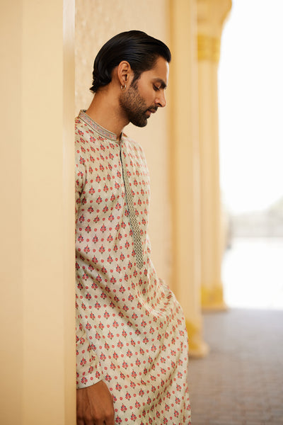 Anita Dongre Menswear Arit Silk Kurta Sage indian designer wear online shopping melange singapore
