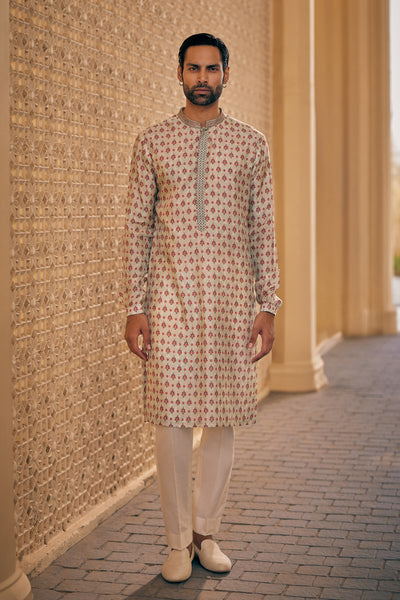 Anita Dongre Menswear Arit Silk Kurta Sage indian designer wear online shopping melange singapore
