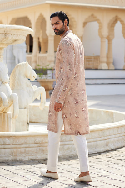 Anita Dongre Menswear Simal Silk Kurta Pink indian designer wear online shopping melange singapore