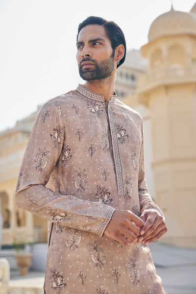 Anita Dongre Menswear Simal Silk Kurta Pink indian designer wear online shopping melange singapore