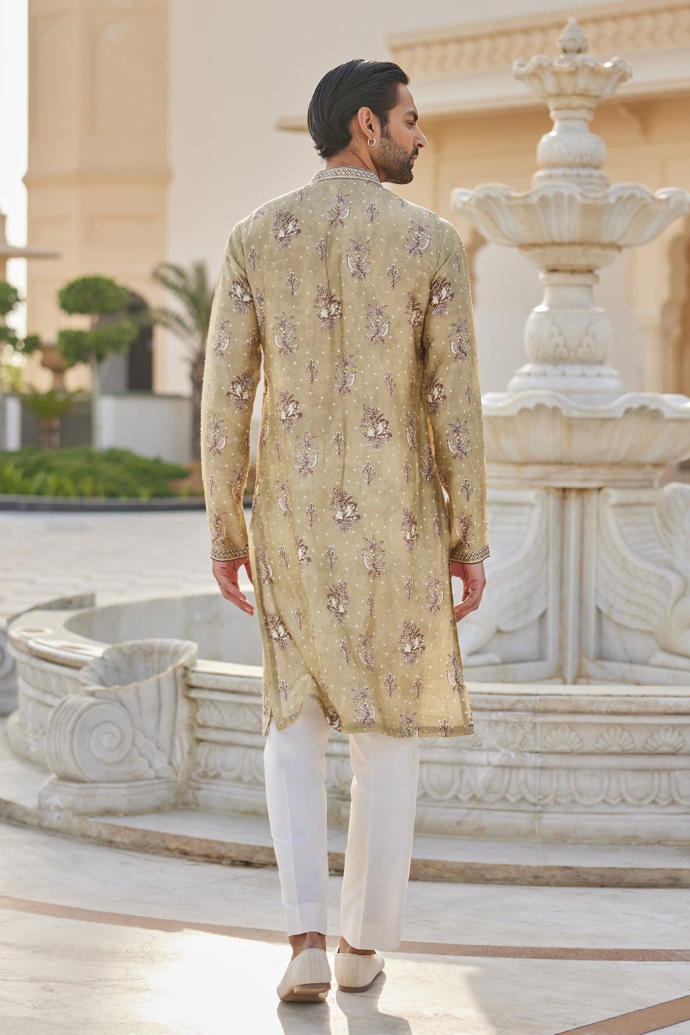 Anita Dongre Menswear Simal Silk Kurta Sage indian designer wear online shopping melange singapore