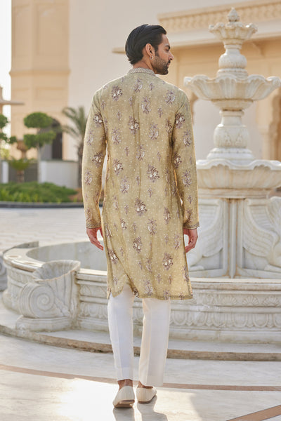 Anita Dongre Menswear Simal Silk Kurta Sage indian designer wear online shopping melange singapore
