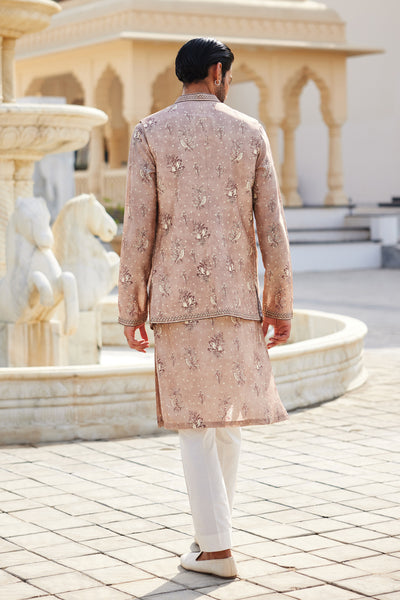 Anita Dongre Menswear Simal Silk Nehru Jacket Pink indian designer wear online shopping melange singapore