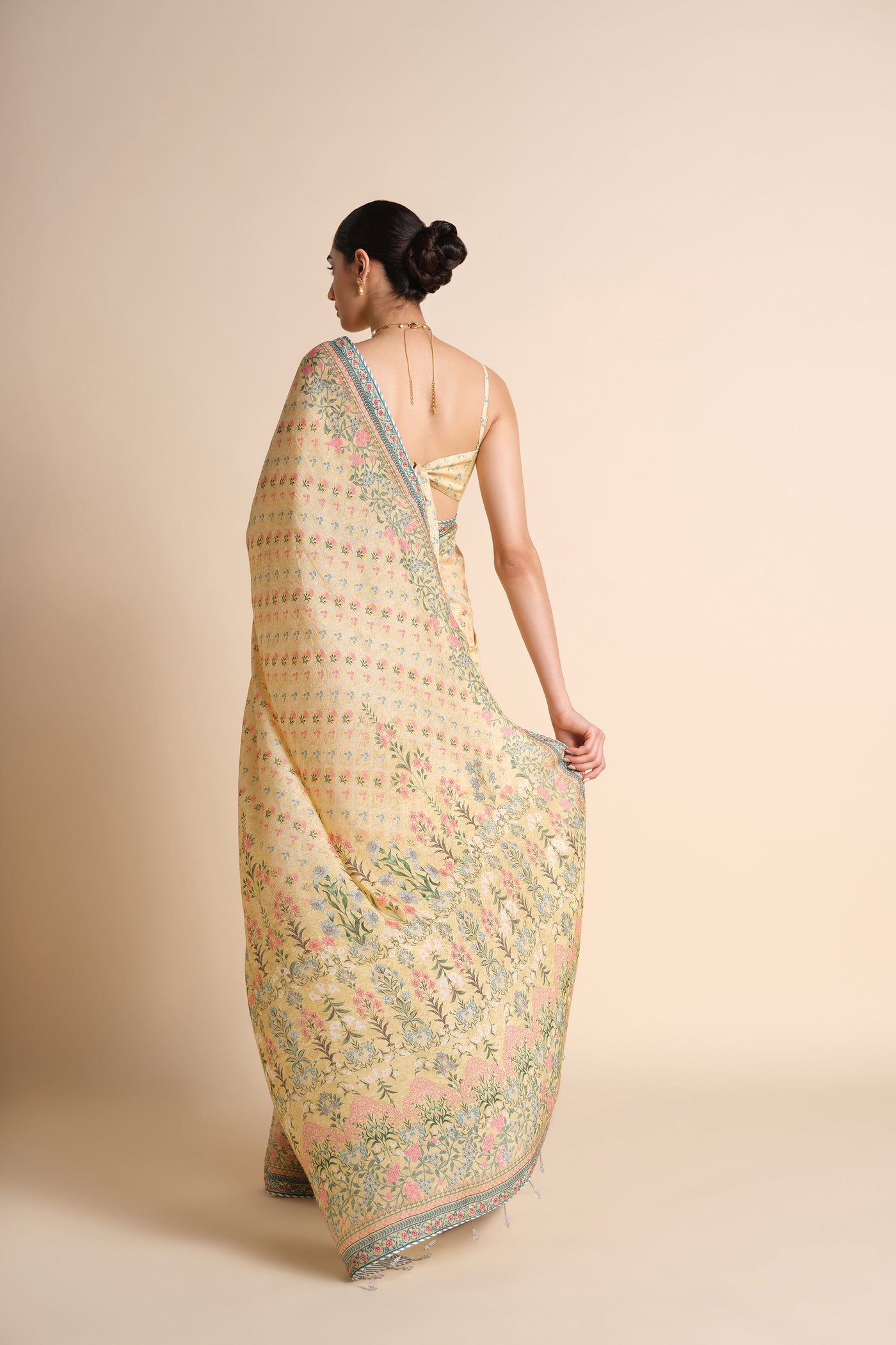 Anita Dongre Meris Sequin Saree Yellow indian designer wear online shopping melange singapore