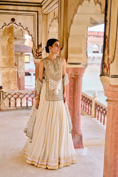 Anita Dongre Mirai Gota Patti Mul Lehenga Set indian designer wear online shopping melange singapore