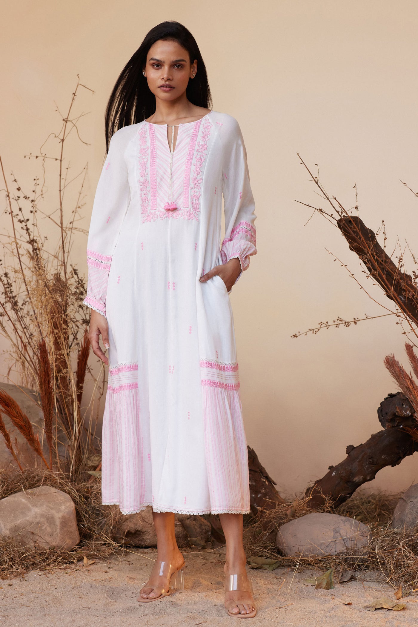 Anita Dongre Misam Dress Pink indian designer wear online shopping melange singapore