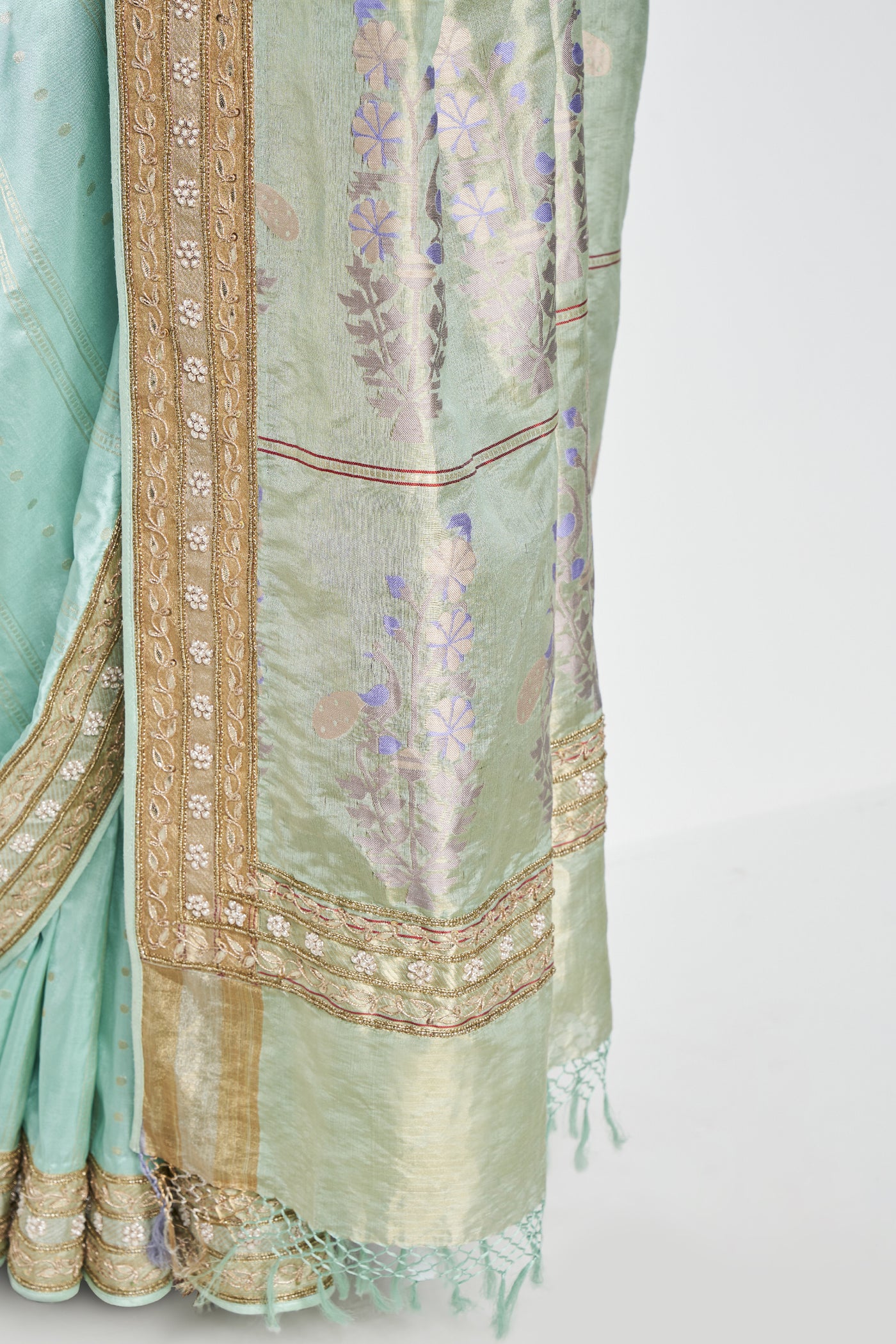 Anita Dongre Mithila Benarasi Saree Powder Blue indian designer wear online shopping melange singapore
