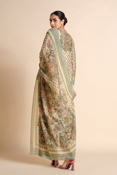 Anita Dongre Moira Silk Suit Set Ivory indian designer wear online shopping melange singapore