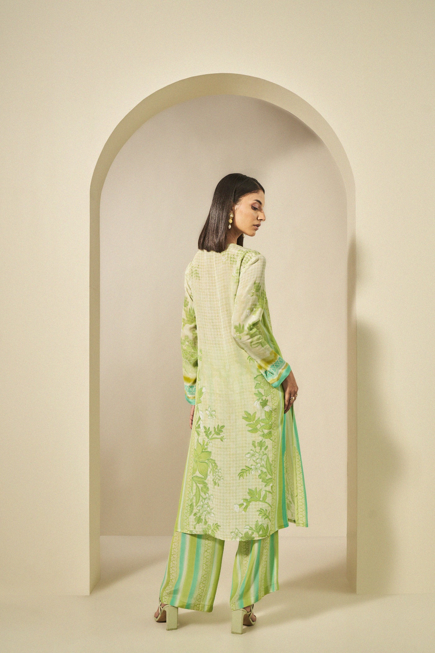 Anita Dongre Mongo Suit Set Lime indian designer wear online shopping melange singapore