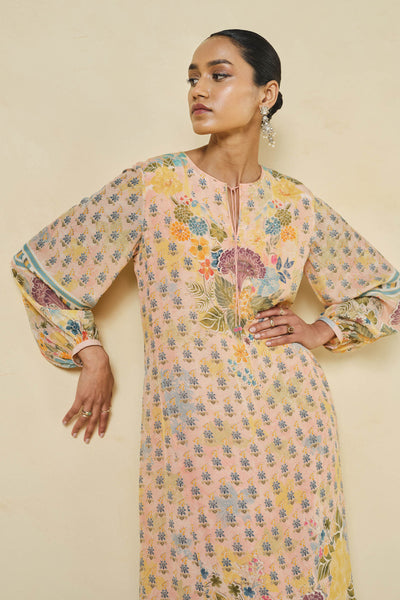 Anita Dongre Morcan Printed Kaftan Blush indian designer wear online shopping melange singapore