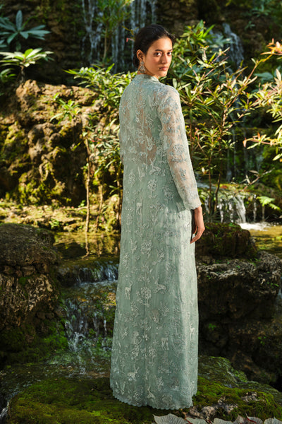 Anita Dongre Mountain Mist Embroidered Jacket Set Powder Blue indian designer wear online shopping melange singapore