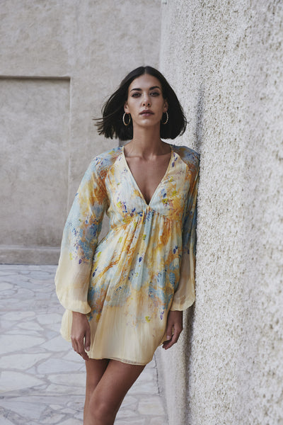 Anita Dongre Myza Dress Yellow indian designer wear online shopping melange singapore