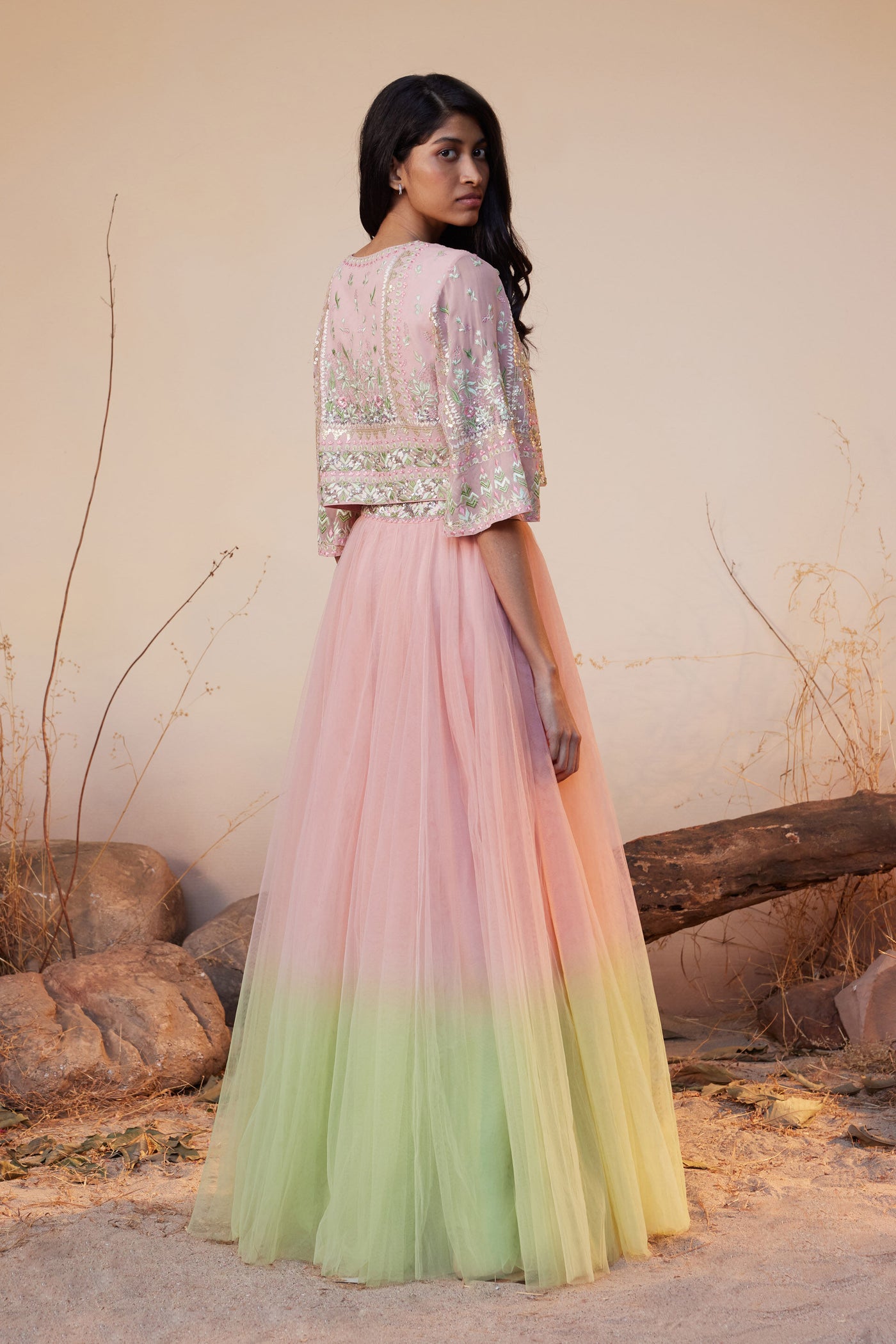 Anita Dongre Naila Skirt Set Blush indian designer wear online shopping melange singapore