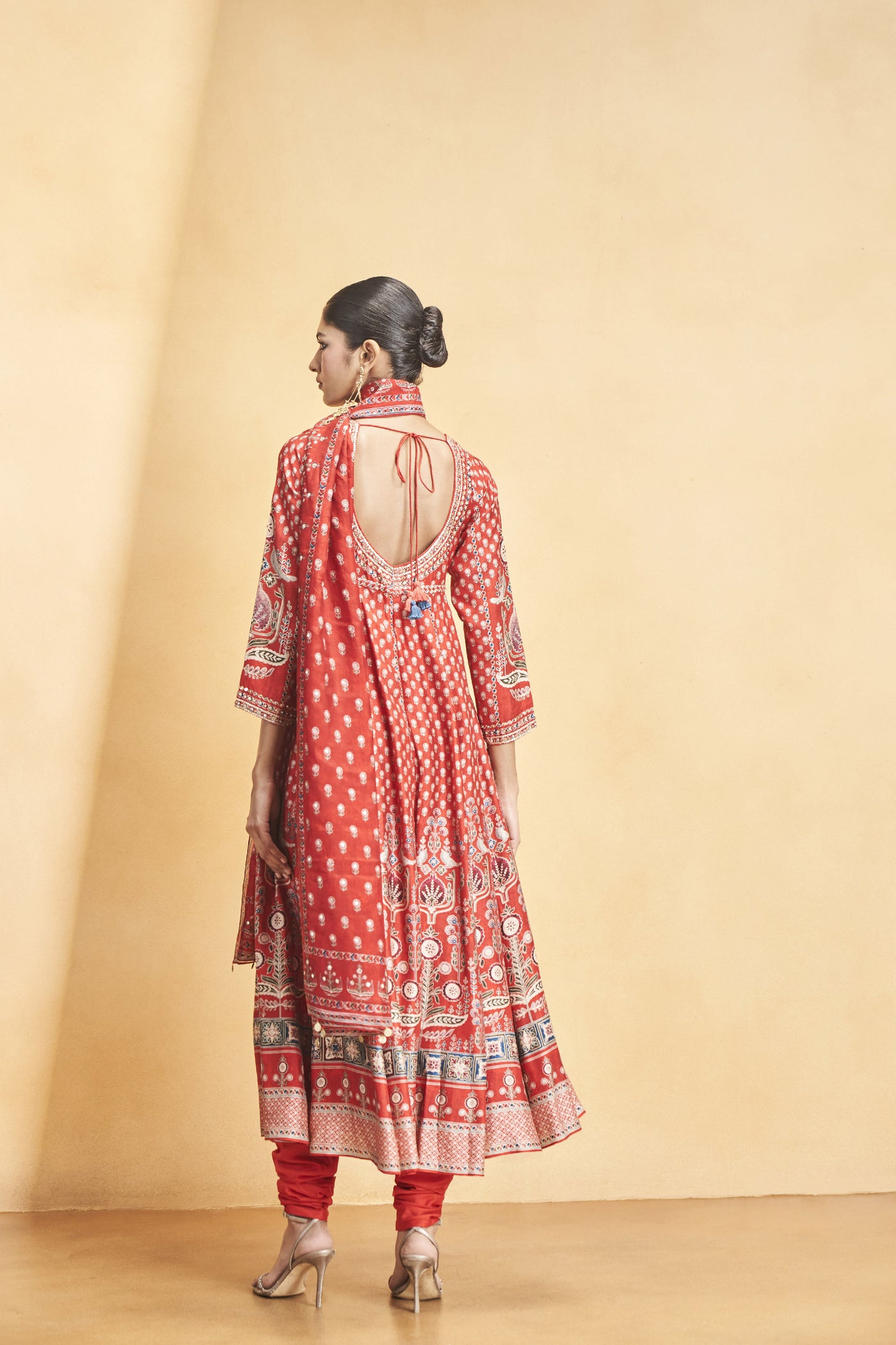 Anita Dongre Naima Anarkali Set Red indian designer wear online shopping melange singapore