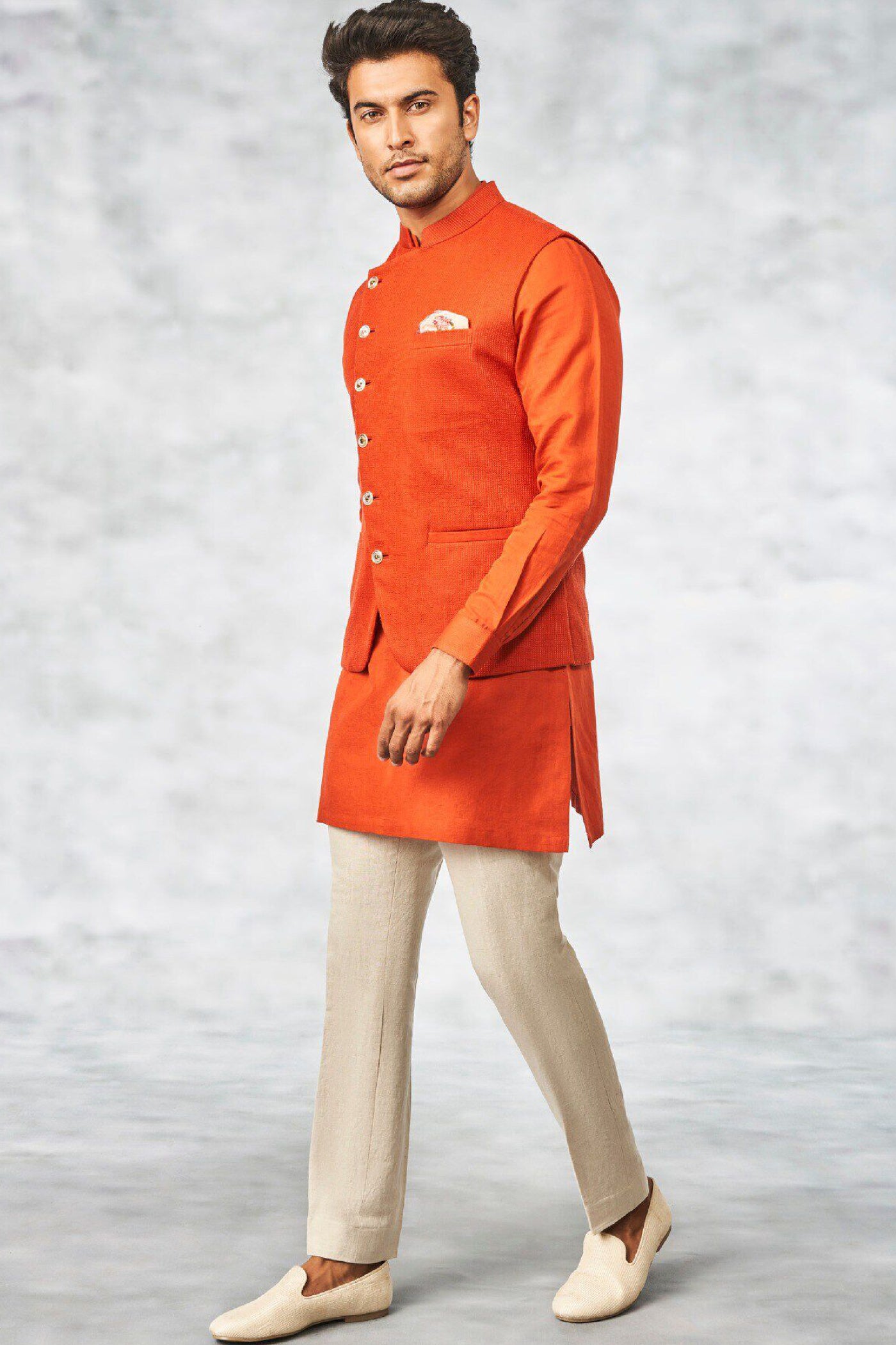 Anita Dongre Natural Linen Trousers Indian designer wear online shopping melange singapore