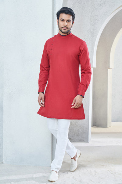 Anita Dongre Menswear Nayel Kurta Maroon Indian designer wear online shopping melange singapore