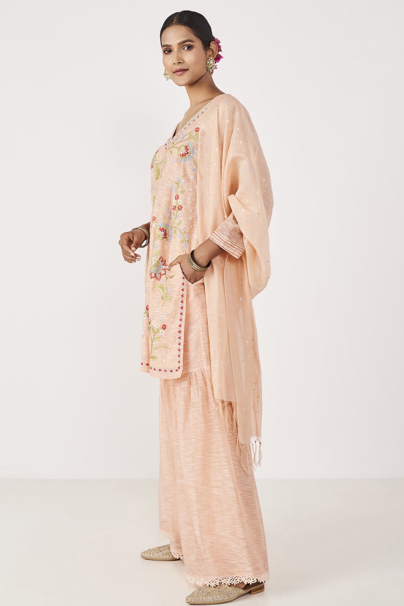 Anita Dongre Nirup Gharara Set Blush Indian designer wear online shopping melange singapore