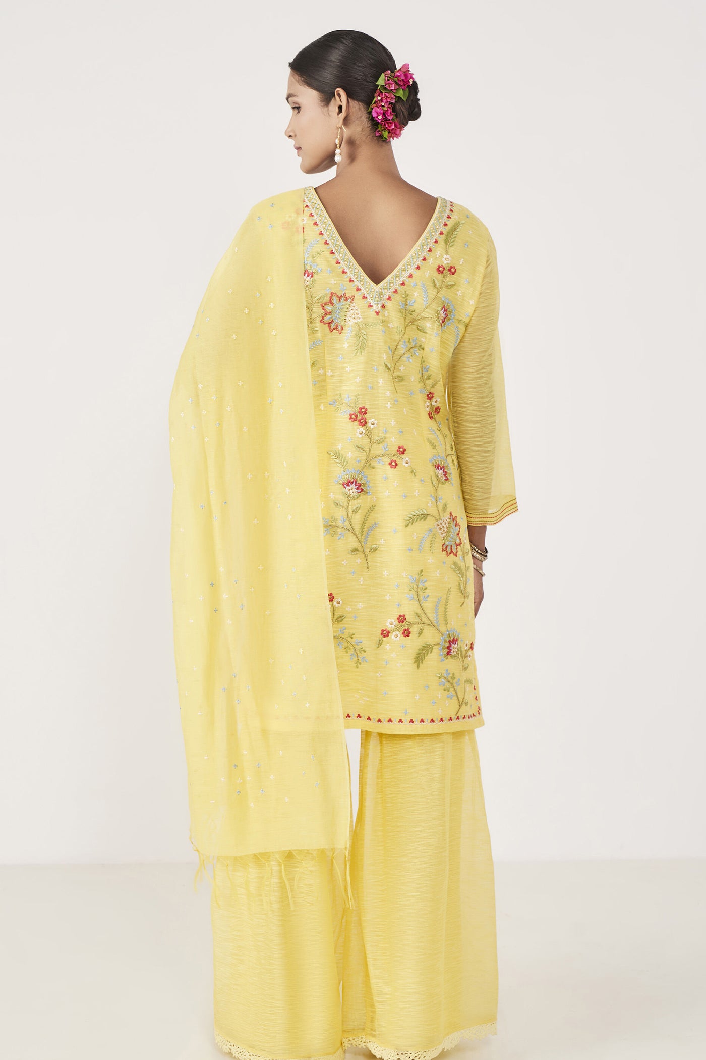 Anita Dongre Nirup Gharara Set Yellow Indian designer wear online shopping melange singapore