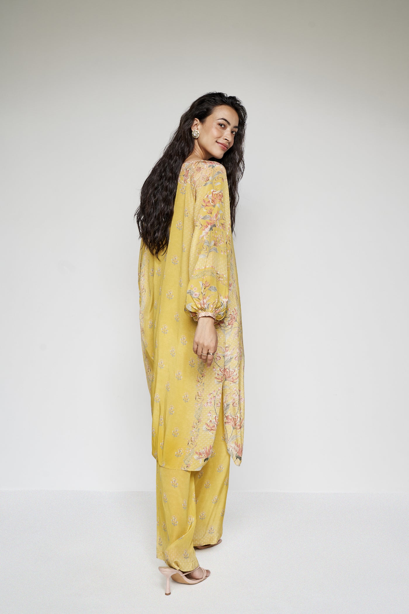 Anita Dongre Nisho Kurta Set Yellow indian designer wear online shopping melange singapore