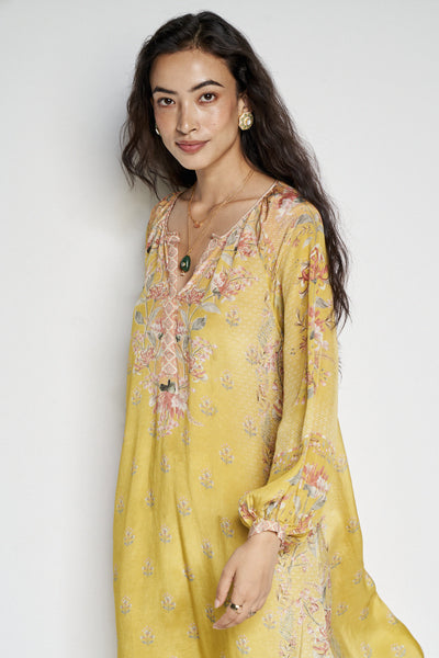 Anita Dongre Nisho Kurta Set Yellow indian designer wear online shopping melange singapore