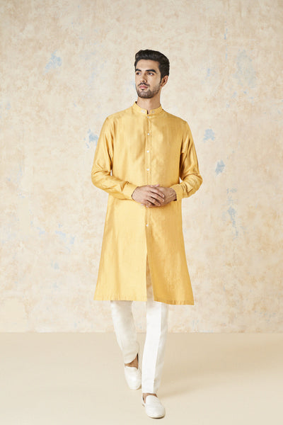 Anita Dongre Noman Kurta Mustard indian designer wear online shopping melange singapore