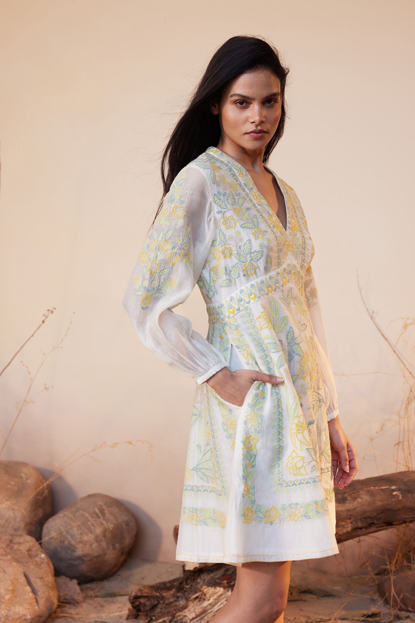 Anita Dongre Nur Dress Natural indian designer wear online shopping melange singapore