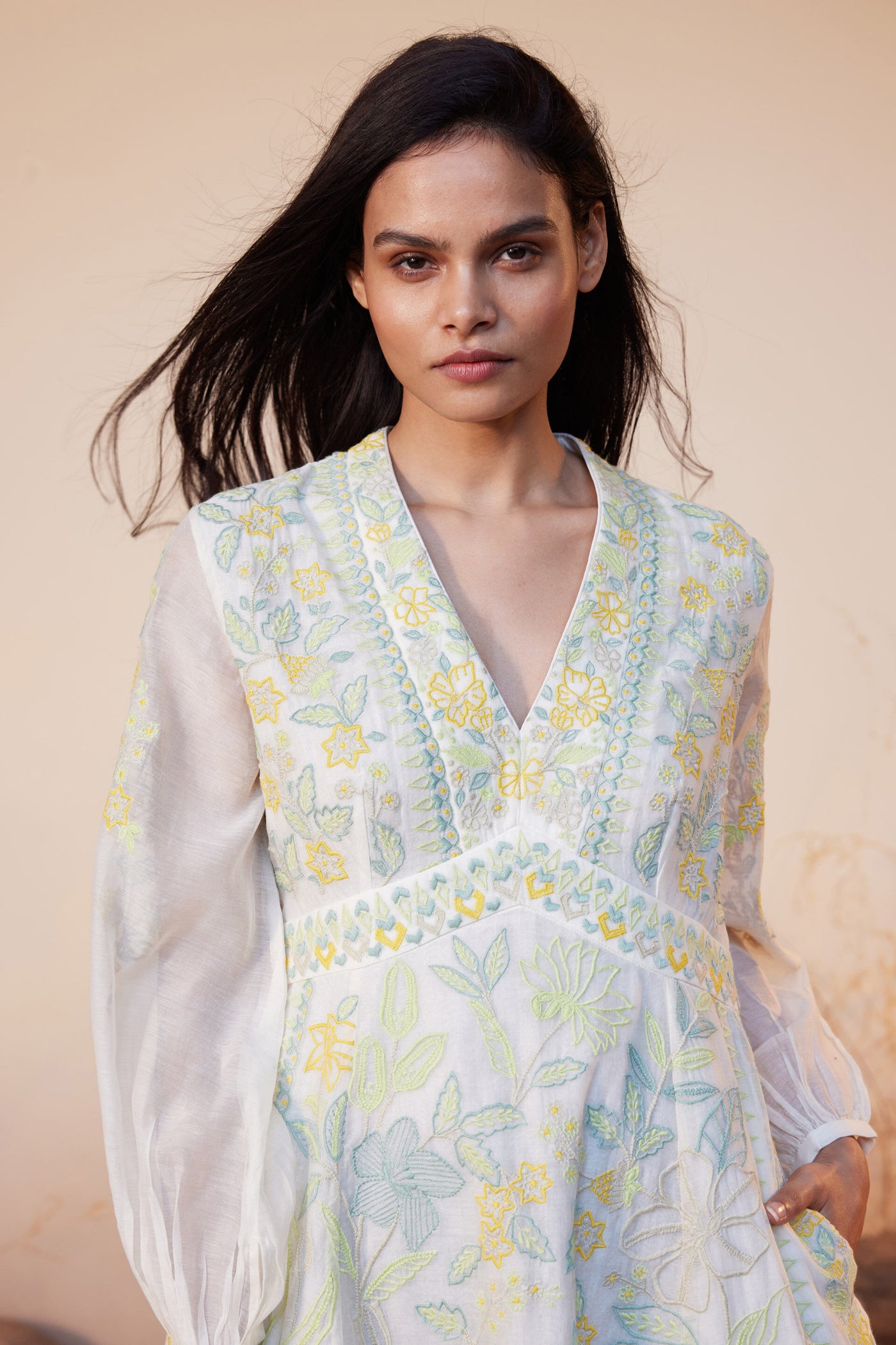 Anita Dongre Nur Dress Natural indian designer wear online shopping melange singapore