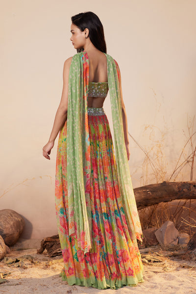 Anita Dongre Oasis Skirt Set Lime indian designer wear online shopping melange singapore
