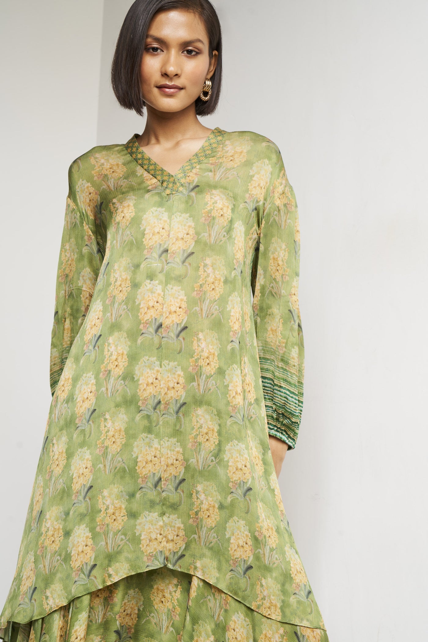 Anita Dongre Oormi Skirt Set Olive indian designer wear online shopping melange singapore
