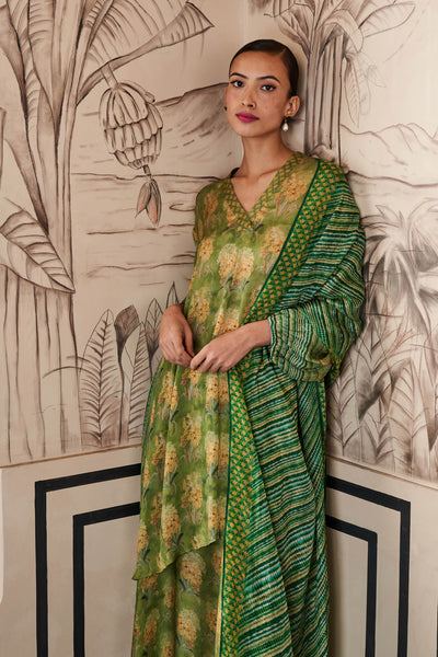 Anita Dongre Oormi Skirt Set Olive indian designer wear online shopping melange singapore