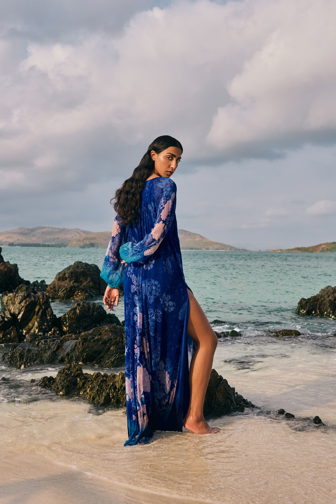 Anita Dongre Out Of The Blue Kaftan Indigo indian designer wear online shopping melange singapore