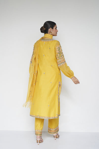Anita Dongre Philomel Suit Set Yellow indian designer wear online shopping melange singapore