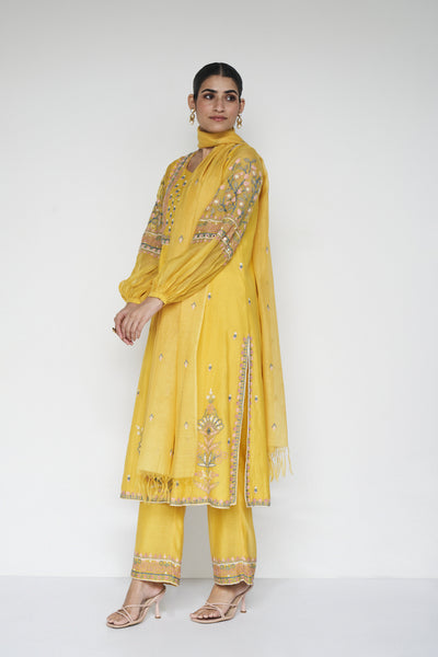 Anita Dongre Philomel Suit Set Yellow indian designer wear online shopping melange singapore