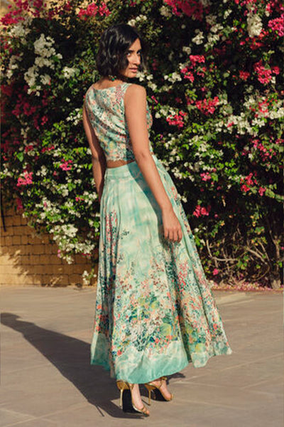 Anita Dongre Pomona Skirt Set Sage indian designer wear online shopping melange singapore