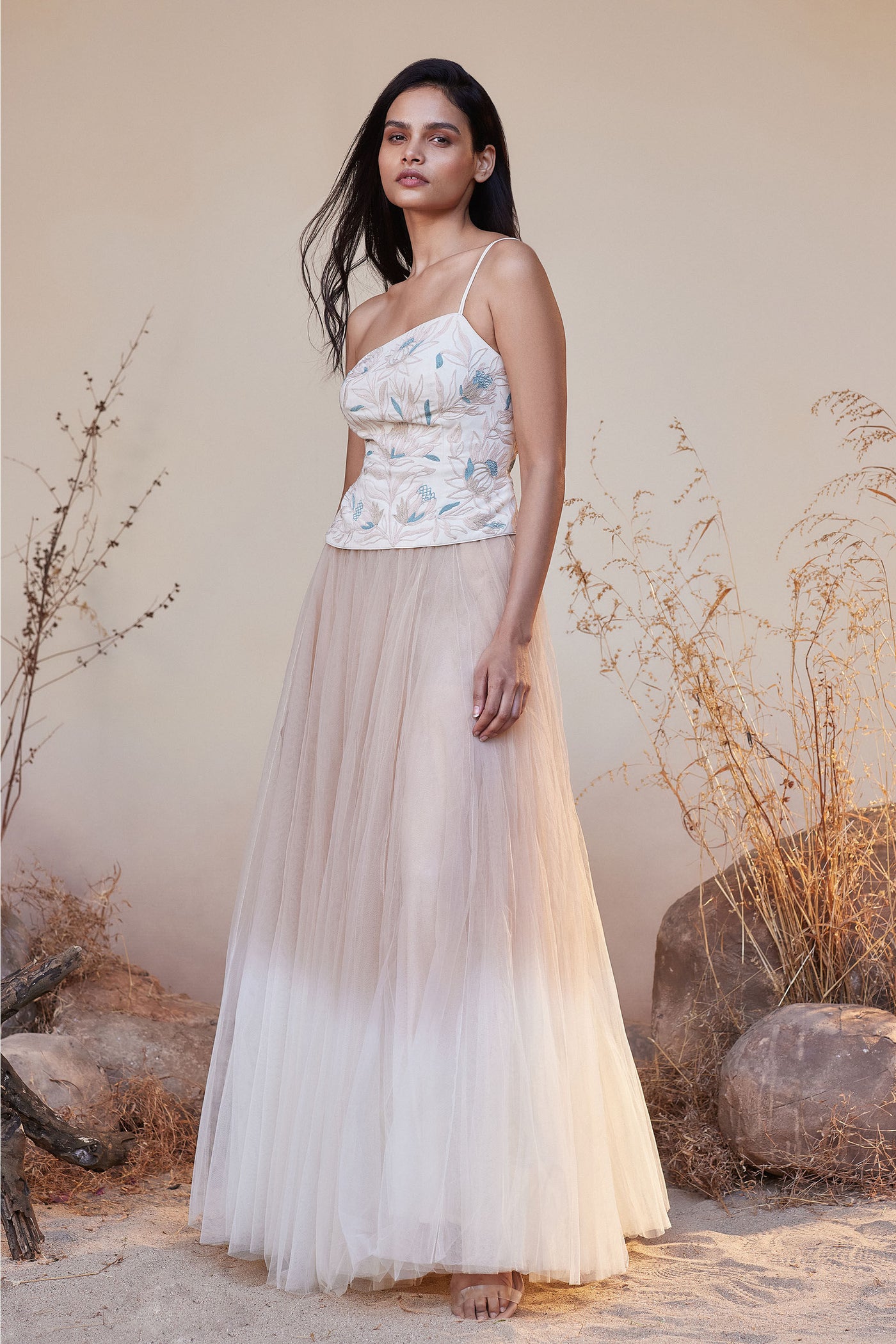 Anita Dongre Ramil Skirt Set Natural indian designer wear online shopping melange singapore