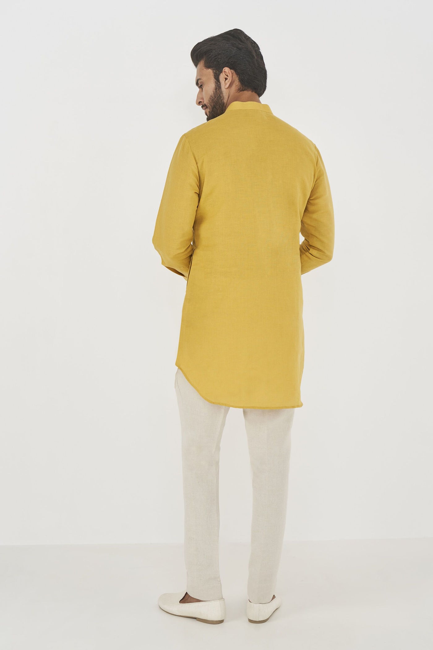Anita Dongre menswear Raoul Kurta Mustard indian designer wear online shopping melange singapore