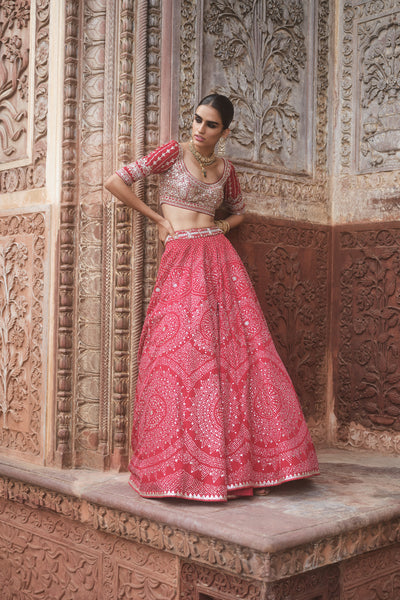Anita Dongre Raya Handcrafted Bandhani Silk Lehenga Set indian designer wear online shopping melange singapore