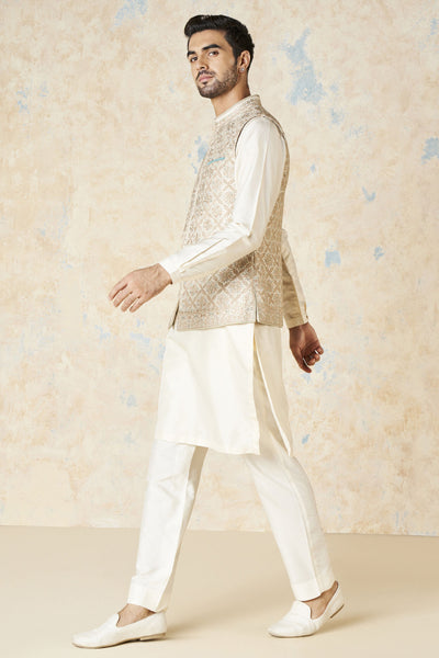 Anita Dongre Rayan Nehru Jacket Ivory indian designer wear online shopping melange singapore