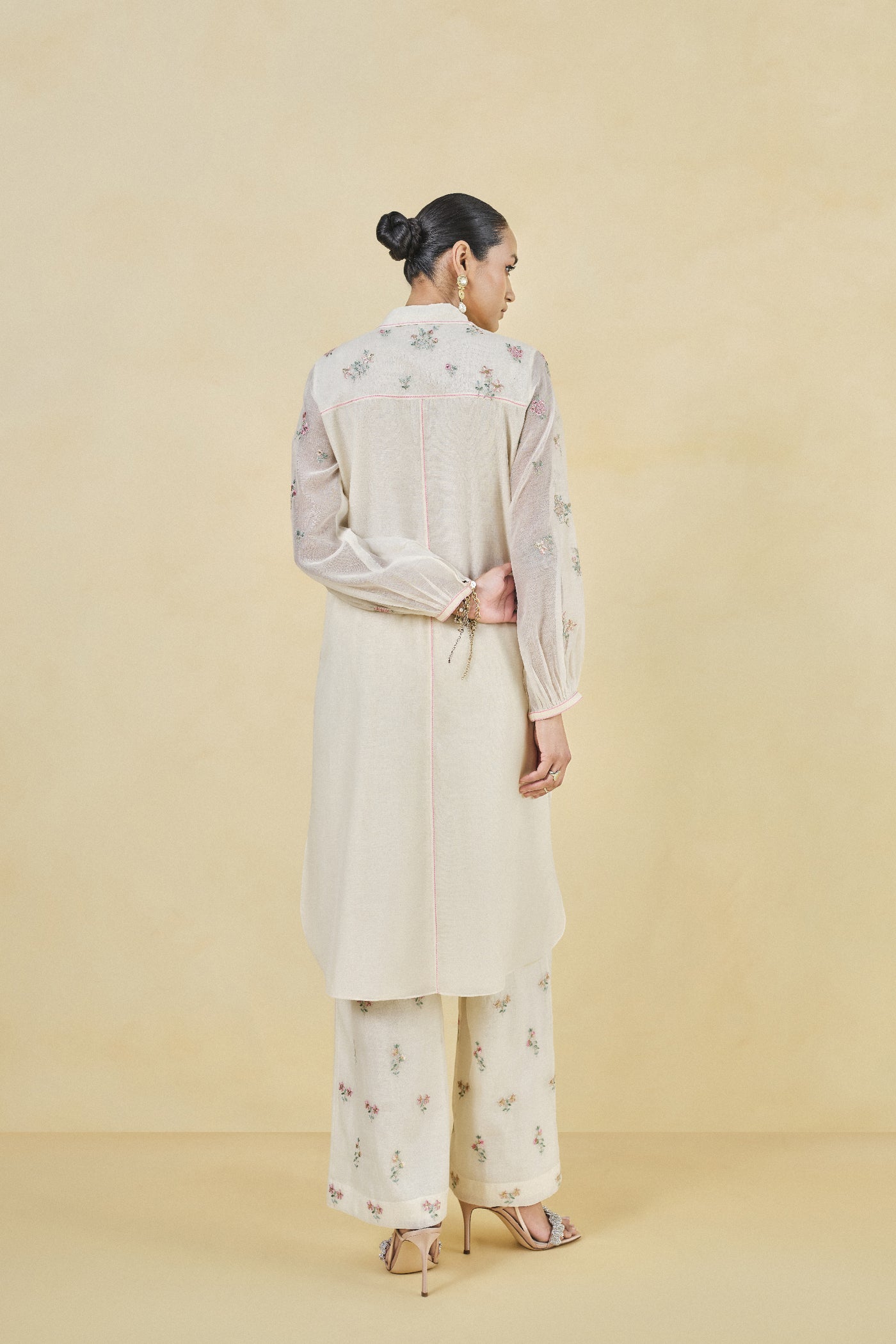 Anita Dongre Rhapsody Embroidered Lyocell Coord Natural indian designer wear online shopping melange singapore