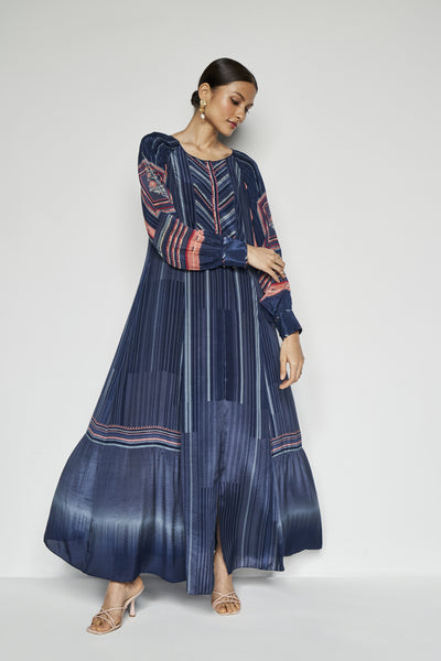 Anita Dongre Rimel Dress Blue indian designer wear online shopping melange singapore