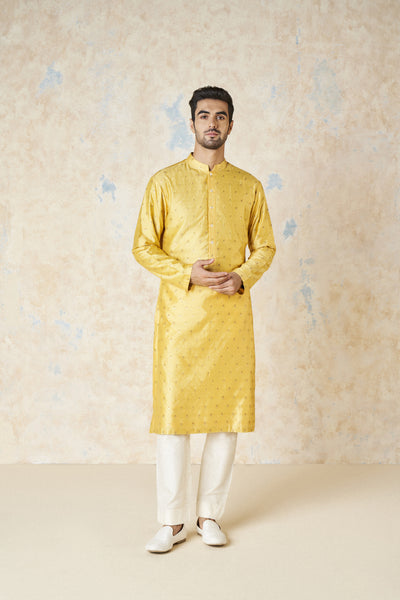 Anita Dongre Risay Kurta Mustard indian designer wear online shopping melange singapore