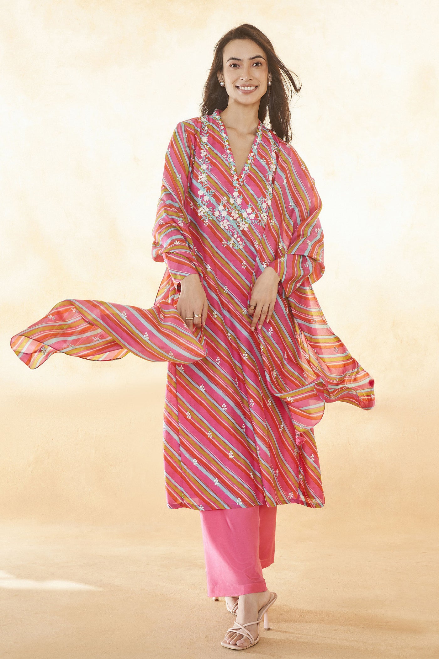 Anita Dongre Roisin Suit Set Pink Indian designer wear online shopping melange singapore